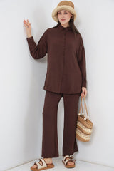 Gömlek Pantolon İkili Takım 30063 - Gül Kurusu