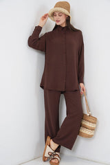 Gömlek Pantolon İkili Takım 30063 - Gül Kurusu