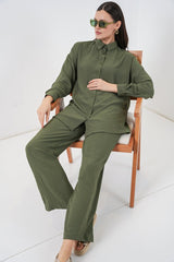 Gömlek Pantolon İkili Takım 30063 - Gül Kurusu