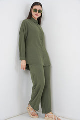 Gömlek Pantolon İkili Takım 30063 - Gül Kurusu