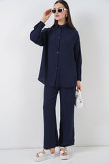 Gömlek Pantolon İkili Takım 30063 - Gül Kurusu