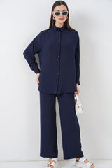 Gömlek Pantolon İkili Takım 30063 - Gül Kurusu