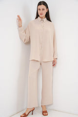 Gömlek Pantolon İkili Takım 30063 - Gül Kurusu