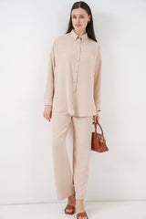 Gömlek Pantolon İkili Takım 30063 - Gül Kurusu