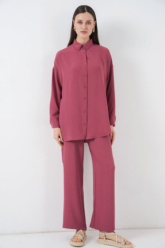 Gömlek Pantolon İkili Takım 30063 - Gül Kurusu