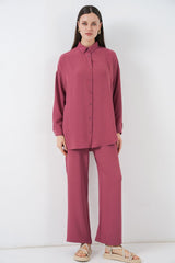 Gömlek Pantolon İkili Takım 30063 - Gül Kurusu