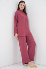 Gömlek Pantolon İkili Takım 30063 - Gül Kurusu