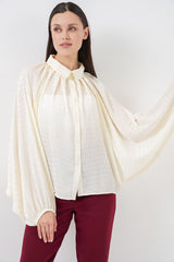 Yarasa Kol Oversize Gömlek 20368 - Ekru