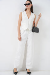 6709 Yelek Pantolon İkili Takım - B.Beyaz