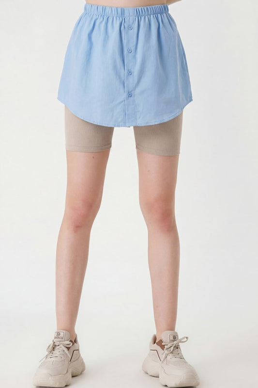 1888 Sweatshirt Ve Kazak Altı Gömlek Etek - Mavi