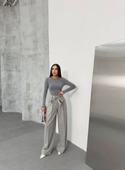 Sante Çi̇zgi̇li̇ Bel Kuşakli Palazzo Pantolon