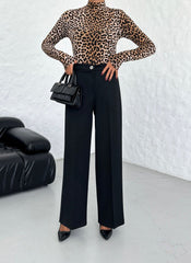 230 Gr Poly Viscose Lycra Metal Düğme Palazzo Pantolon