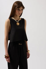 Beli Bağcıklı Düz Kesim Pantolon