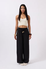 Aksesuar Detay Keten Pantolon