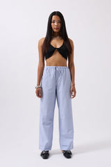 Çizgili Bel Lastikli Pantolon