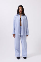 Çizgili Bel Lastikli Pantolon