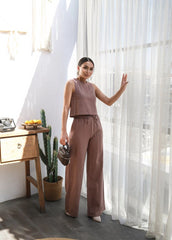 Keten Bluz Ve Pantolon İki̇li̇ Takim