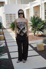 Çift Pileli Bol Paça Pantolon