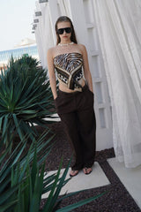 Çift Pileli Bol Paça Pantolon