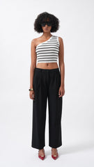 Çift Pileli Bol Paça Pantolon