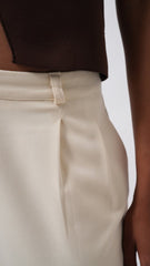 Çift Pileli Bol Paça Pantolon