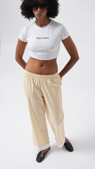 Paça Şerit Detay Çizgili Pantolon