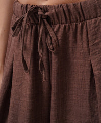 Düşük Bel Oversize Keten Pantolon