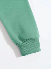 Erkek Düz Kapüşonlu Sweat - Mint Yeşili