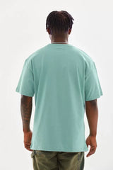 Unisex Baskılı Oversize T-Shirt - Mint Yeşili