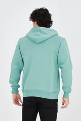 Unisex Tam Fermuarlı Kapşonlu  SweatShirt - Mint Yeşili