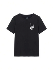 Baskılı T-shirt - Siyah