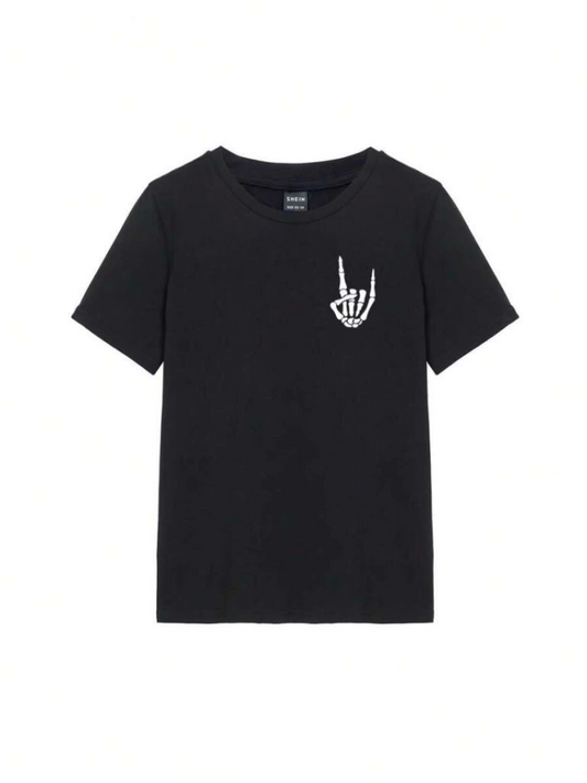 Baskılı T-shirt - Siyah