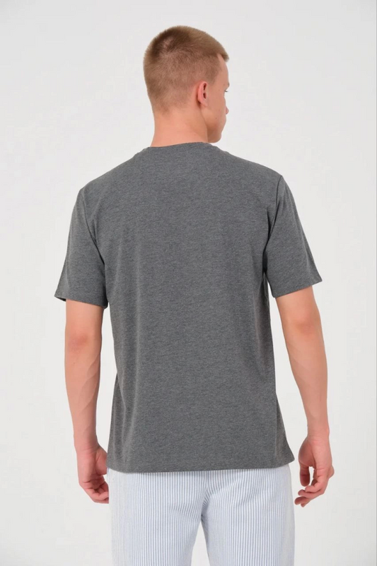 Erkek 24/1 Düz A Kalite Oversize T-shirt - Antrasit