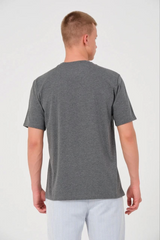 Erkek 24/1 Düz A Kalite Oversize T-shirt - Antrasit