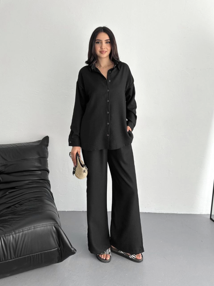 Gömlek Pantolon Ikili Takım - Siyah