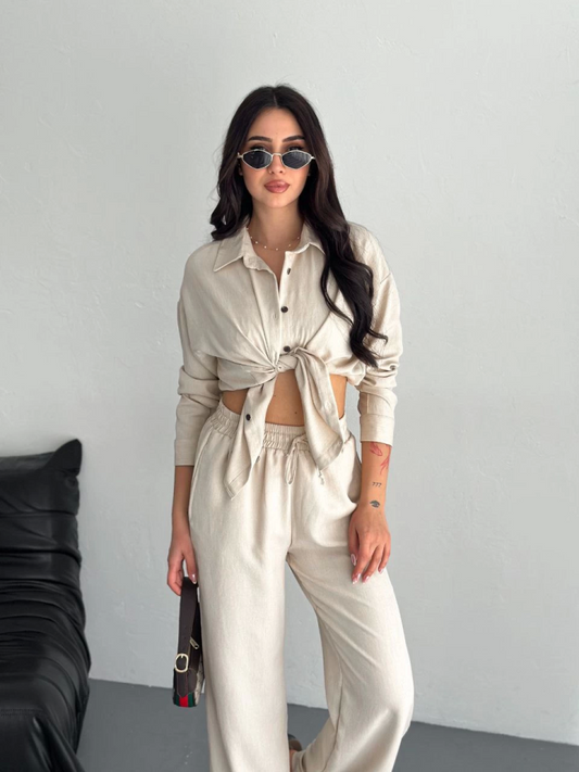 Gömlek Pantolon Ikili Takım - Kırık Beyaz