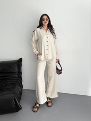 Gömlek Pantolon Ikili Takım - Kırık Beyaz