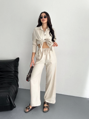 Gömlek Pantolon Ikili Takım - Kırık Beyaz