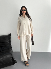 Gömlek Pantolon Ikili Takım - Kırık Beyaz