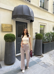 Su Yolu Çizgili Kolay Kombinle Ne Bilir Cepli Pantolon - Bordo