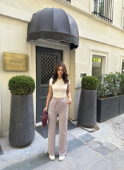 Su Yolu Çizgili Kolay Kombinle Ne Bilir Cepli Pantolon - Bordo