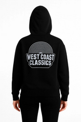 Üç İplik Kapüşonlu Ön Ve Arka Baskılı SweatShirt Hoodie - Siyah