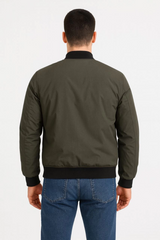 Erkek Içi Astarlı Fermuarlı Bomber Mont Ceket - Haki