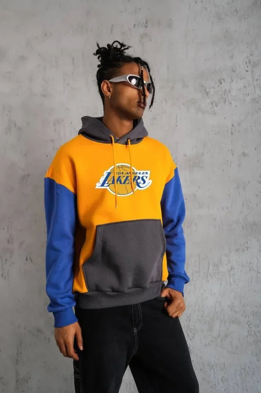 Erkek Çok Parçalı Kapüşonlu Ve Kordon İpli Sweatshirt - Sarı