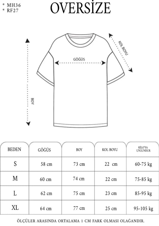 Unisex Kapşonlu Kısa Kol Oversize Baskılı T-Shirt - Beyaz