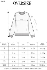 Yıldırım Baskılı Bisiklet Yaka SweatShirt - Beyaz