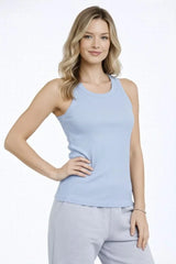 Fitilli Atlet Sıfır Yaka Slim Fit Arka Baskılı Spor Atlet - Bebek Mavisi