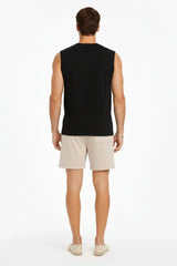 Erkek Sıfır Kolsuz Atlet Bisiklet Yaka Oversize Basic Spor Üst, Günlük Ve Fitness Kullanımına Uygun - Siyah