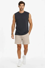 Erkek Sıfır Kolsuz Atlet Bisiklet Yaka Oversize Basic Spor Üst, Günlük Ve Fitness Kullanımına Uygun - Füme