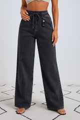 Kadın Yüksek Bel Ispanyol Paça Kot Pantolon